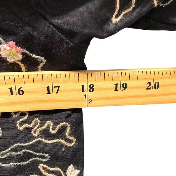 Vintage BFA Classics Cotton Flax Floral Embroidered Jacket Art to Wear SP - Picture 5 of 7